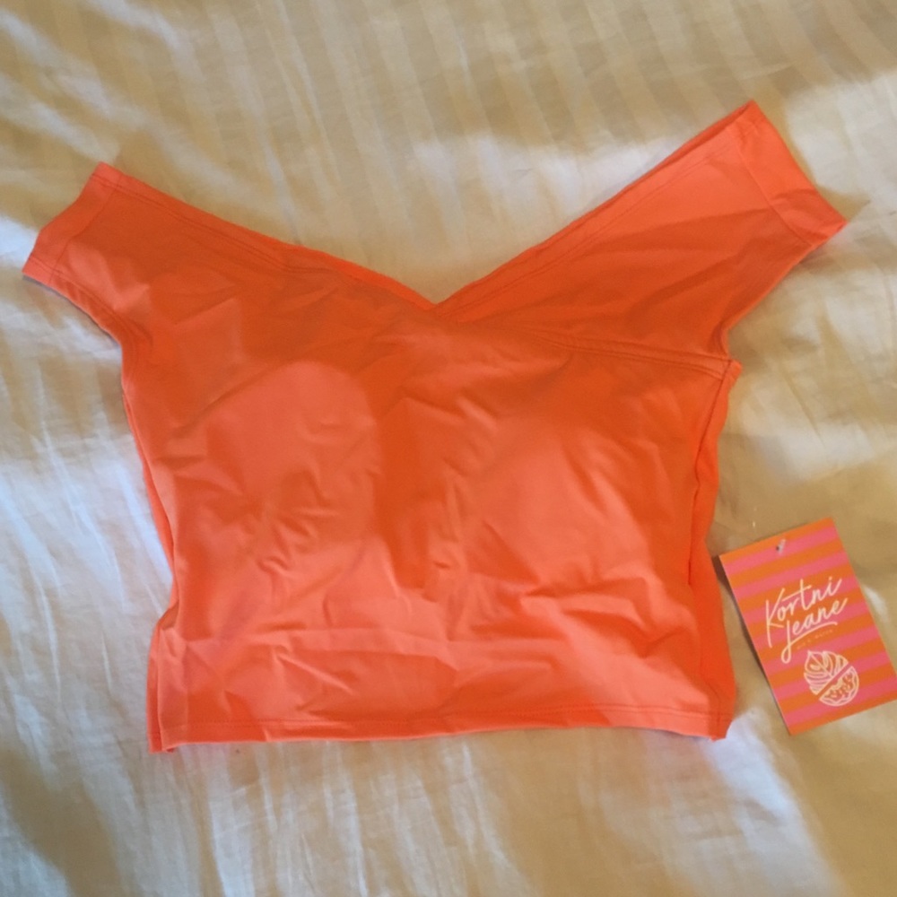 Kortni Jeane Off the Shoulder Top in Nectarine